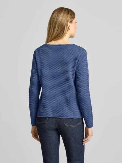 FREE/QUENT Sweter z dzianiny z okrągłym dekoltem model ‘Dodo’ Niebieski 5