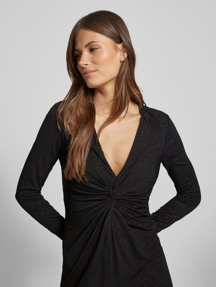 Jake*s Cocktail maxi-jurk met diepe V-hals en met siersteentjes Zwart - 3