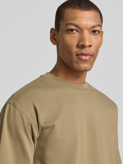 Jake*s Studio Men Relaxed fit T-shirt van puur katoen Olijfgroen - 3