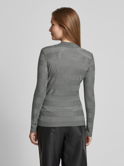 Emporio Armani Strickpullover mit Effektgarn Hellgrau 5