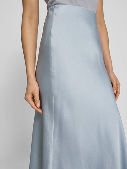 DRYKORN Midirok van satijn met elastische band, model 'URA' Lichtblauw - 3