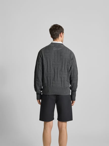 Kenzo Pullover in Strick-Optik Dunkelgrau 5