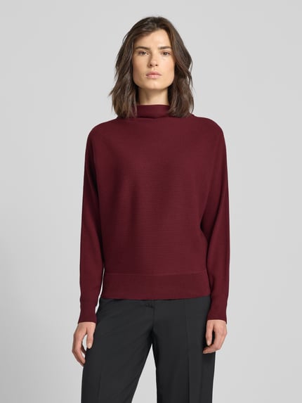 zero Strickpullover aus Viskose-Mix mit Stehkragen Rot 4