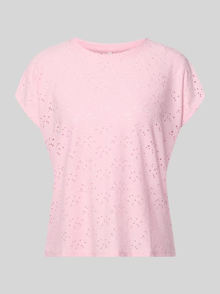 ONLY relaxed fit T-shirt met etskanteffect model 'SMILLA' Roze - 2