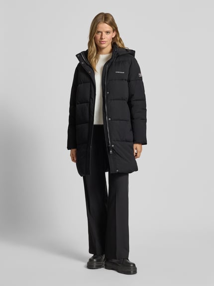 GUESS Jeans Steppmantel mit Kapuze und Logo Black 1