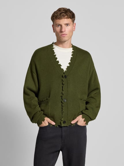 Don´t Waste Culture Strickjacke mit Knopfleiste Khaki 4