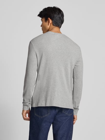 Calvin Klein Jeans Longsleeve mit Strukturmuster Hellgrau Melange 5