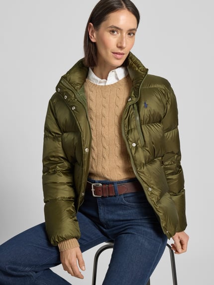 Polo Ralph Lauren Daunenjacke mit verdecktem Reißverschluss und Eingrifftaschen Oliv 3