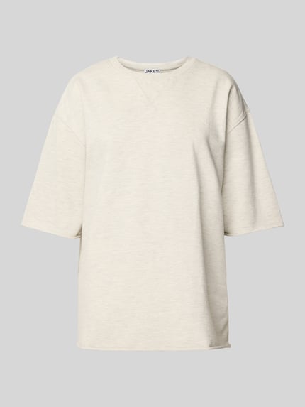 Jake*s Casual Sweatshirt met 1/2-mouwen en ronde hals Lichtgrijs gemêleerd - 2
