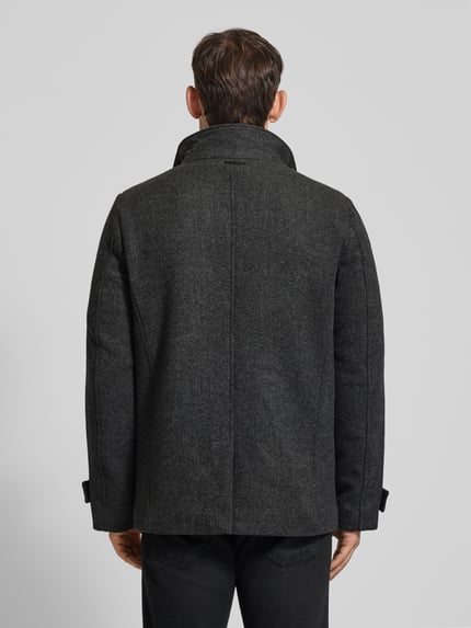 Christian Berg Men Regular Fit Jacke mit Woll-Anteil Anthrazit Melange 5
