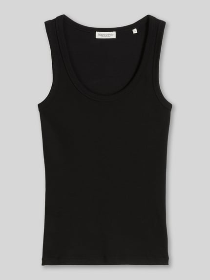 Marc O'Polo Slim fit tanktop van katoenmix Zwart - 2