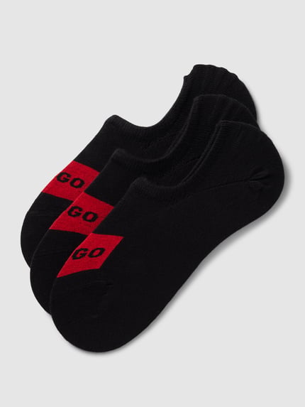 HUGO Sneakersocken im 3er-Pack Modell 'LABEL' Black 1