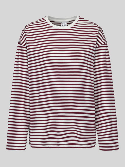 PIECES Regular Fit Langarmshirt aus Baumwoll-Mix Modell 'ADIE' Weiss 2