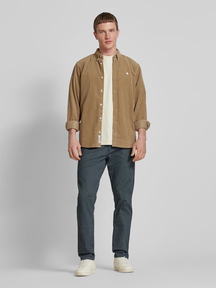 JACK & JONES Chinosy o kroju slim fit z dodatkiem streczu model ‘Marco’ Ciemnoniebieski 1