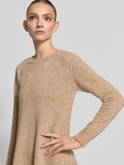 Weekend Max Mara Figurbetontes Freizeitkleid aus Woll-Mix mit Seiden-Anteil Modell 'GOCCIA' Taupe 3