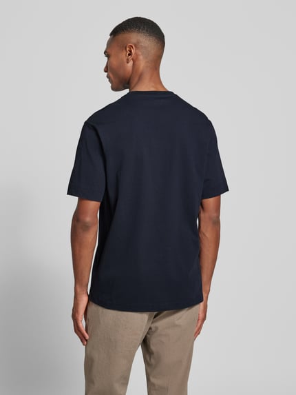 DRYKORN T-Shirt mit geripptem Rundhalsausschnitt Modell 'RAPHAEL' Dunkelblau 5