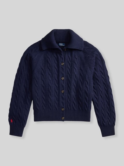 Polo Ralph Lauren Kardigan rozpinany o kroju relaxed fit z mieszanki wełny i kaszmiru Granatowy 2