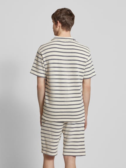 ONLY & SONS Regular Fit Poloshirt mit Strukturmuster Modell 'IAN' Offwhite 5