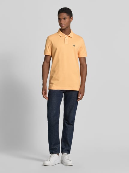 MCNEAL Slim Fit Poloshirt mit Label-Stitching Lachs 1