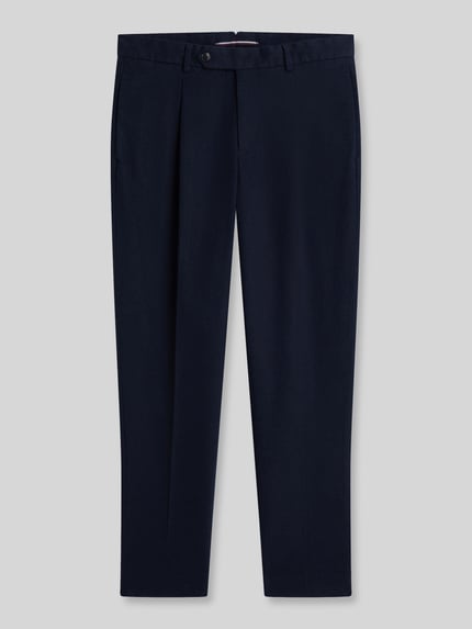 Tommy Hilfiger Tapered Fit Bundfaltenhose aus Baumwoll-Mix Marine 2
