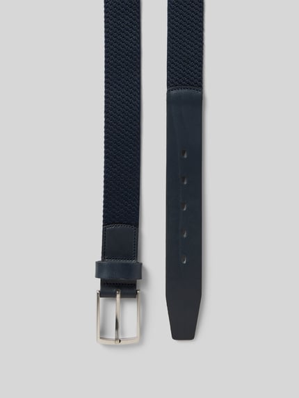 Produktfoto, Gürtel mit Dornschließe von Lloyd Men's Belts, dunkelblau, klassische Passform, Strukturmix, Breite 124 cm bei Größe 110.