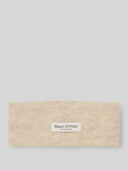 Marc O'Polo Stirnband aus Wolle mit Label-Patch Offwhite 1