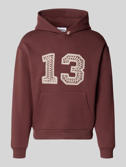Hoodie mit Ketten-Stickerei und Känguru-Tasche Shop The Look MANNEQUINE