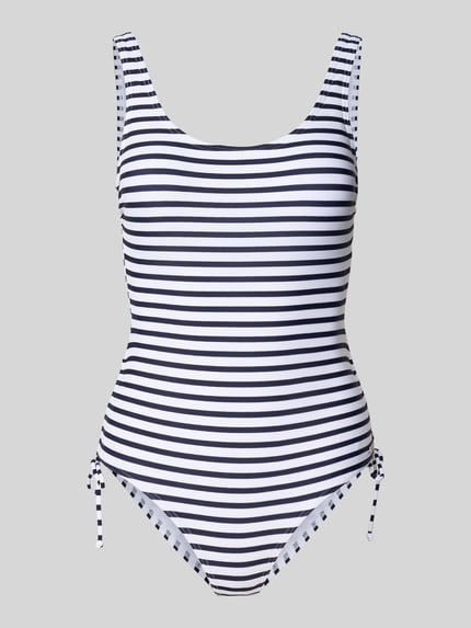 Venice Beach Badpak met vetersluitingen opzij, model 'Summer' Donkerblauw - 1