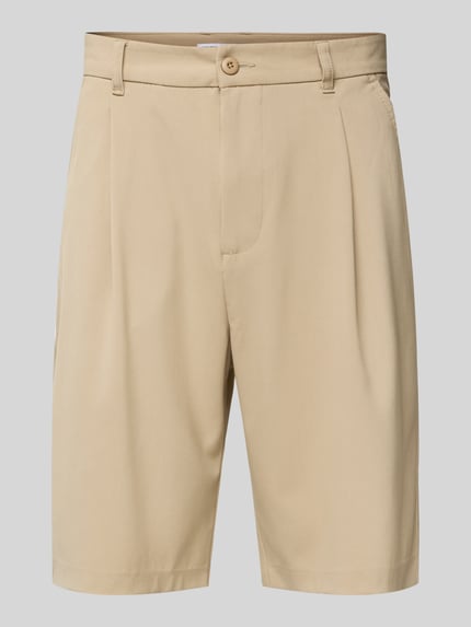 REVIEW Tailored Fit Shorts mit Bundfalten Beige 2