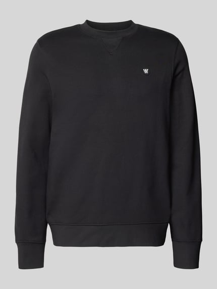Wood Wood Sweatshirt met labelstitching, model 'Tye' Zwart - 2