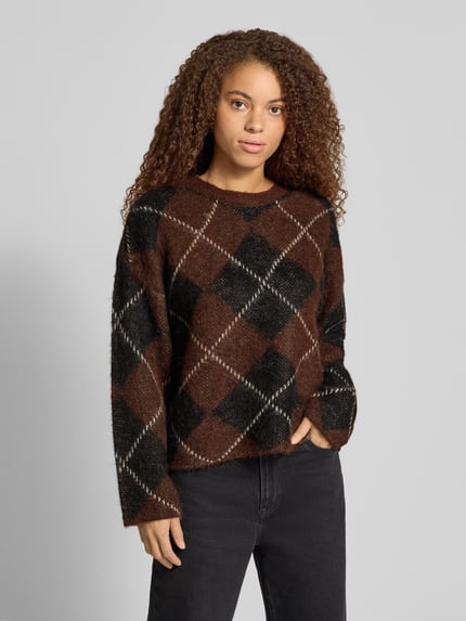 ONLY Pullover mit weicher Wollmischung Schoko 4