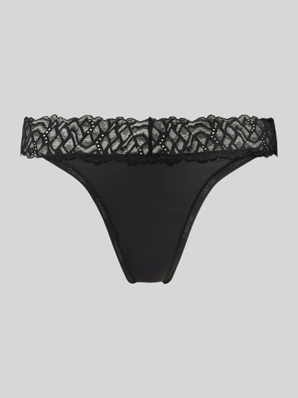 String mit Spitzenbesatz Shop The Look MANNEQUINE