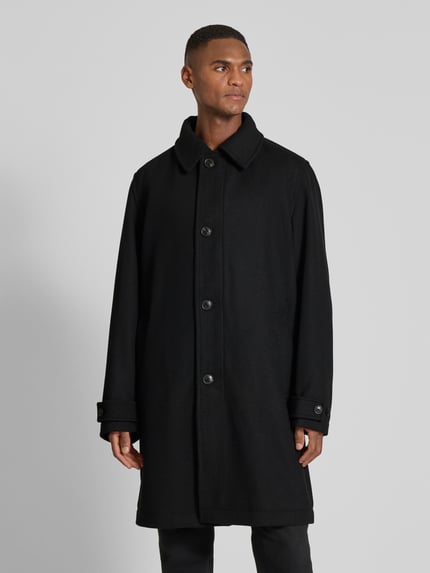 BOSS Orange Regular Fit Wollmantel mit Umlegekragen Modell 'OCOZIER' Black 4