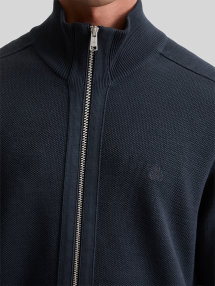 Marc O'Polo Regular fit gebreid jack van puur katoen Marineblauw - 3