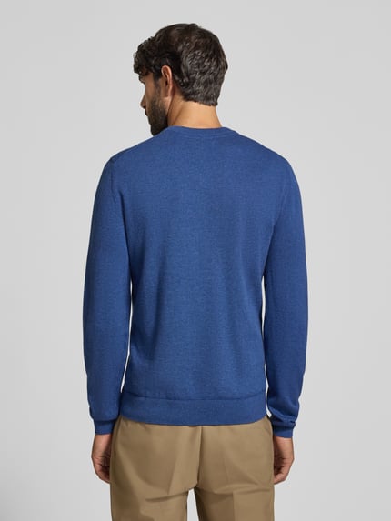 MCNEAL Strickpullover aus Baumwoll-Kaschmir-Mix mit Rundhalsausschnitt Marine Melange 5