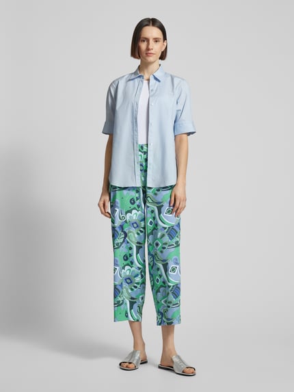 Raffaello Rossi Broek met all-over motief, model 'SALlY' Blauw - 1