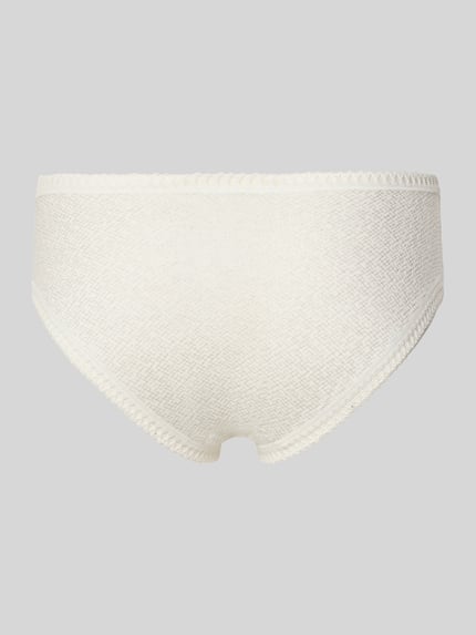Produktfoto, Slip aus Baumwoll-Mix Modell 'GO CRUSH' im 3er-Pack von Sloggi, cremefarben, Spitzenbesatz, feine Struktur, Damenwäsche