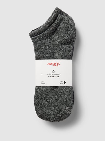 s.Oliver RED LABEL Sneakersocken mit Stretch-Anteil im 4er-Pack Anthrazit Melange 3