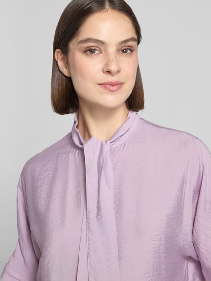 Marc O'Polo relaxed fit strikblouse van viscosemix Lila - 3