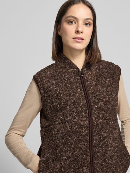 Soyaconcept Regular fit bodywarmer met boucléstructuur model 'SC-GERTRUD 4' Donkerbruin - 3