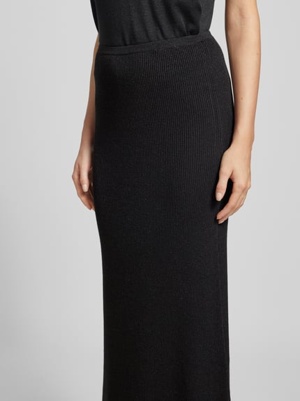 Selected Spódnica z dzianiny z mieszanki lyocellu model ‘LURA’ Czarny 3