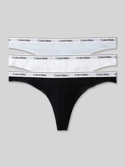 Calvin Klein Underwear String aus Baumwoll-Mix Modell 'THONG 3PK' Hellblau 2