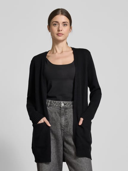 VILA Strickcardigan mit Eingrifftaschen Modell 'VIRIL' Black 4