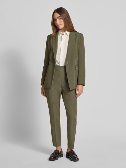s.Oliver BLACK LABEL Slim fit blazer met klepzakken Olijfgroen - 1