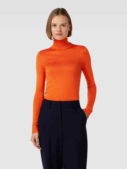 Lauren Ralph Lauren Gebreide pullover met zijde, model 'ZOE' Oranje - 4
