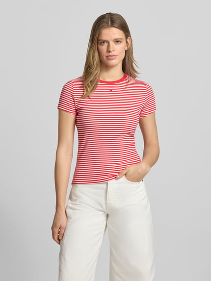 Tommy Jeans slim fit T-shirt van katoenmix Rood - 4