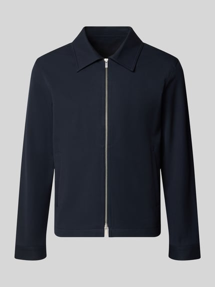 Selected bluzon o kroju regular fit z dodatkiem wiskozy model 'REGULAR' Granatowy 1