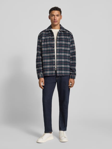 MCNEAL Regular Fit Hemdjacke mit Kentkragen Dunkelblau 1