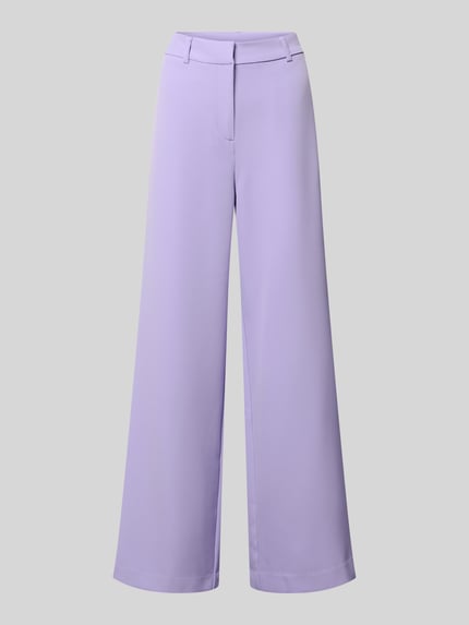 Produktfoto, Wide Fit Stoffhose Modell 'Jana' von GUIDO MARIA KRETSCHMER WOMAN in Flieder, glattes Material, Elastischer-Material-Mix, Haken- und Reißverschluss, Bundweite 40 cm, Innenbeinlänge 83 cm bei Größe 36