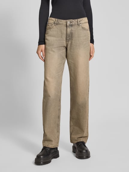 REVIEW Baggy Jeans im Used-Look mit Eingrifftaschen Hellbraun 4